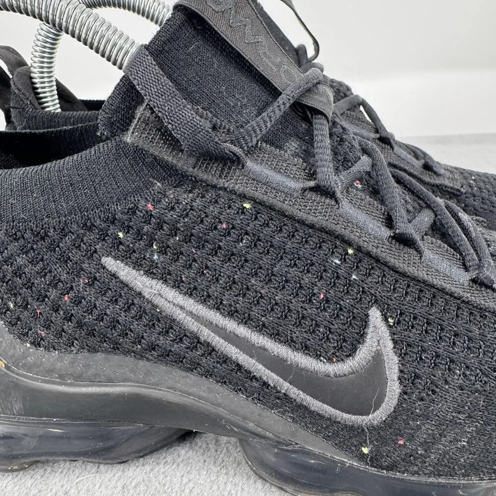 Nike Air VaporMax 2021 Flyknit GS Triple Black Shoes 5Y DB1550-001